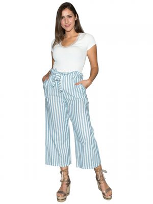 LINEN STRIPE PANTS