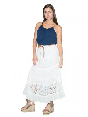 maxi skirt,cotton skirt, lace skirt