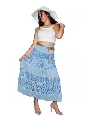 φούστα βαμβακερή με δαντέλα