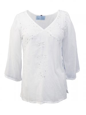 Πουκαμίσα με κέντημα και χάντρες | Κ608