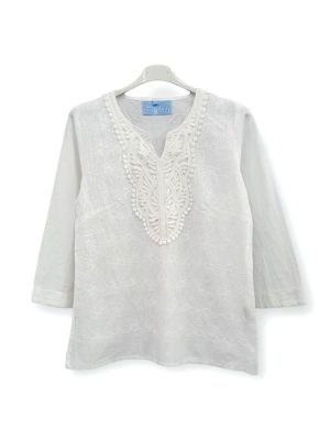 Πουκαμίσα με κέντημα | Κ1571white