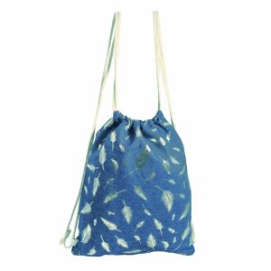 Σακίδιο πλάτης ασημένια φύλλα Μπλε-Ρουα 3010-1