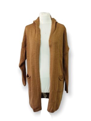 Γυναικεία πλεκτή ζακέτα  | LL48220-Brown