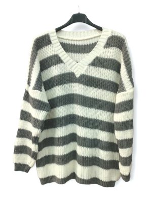 Γυναικεία πλεκτή ριγέ μπλούζα | LN8275-3