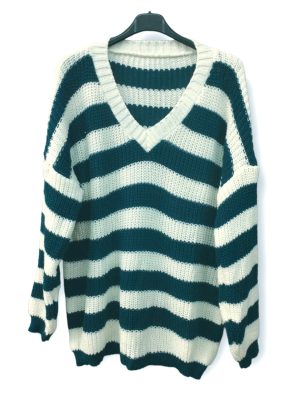 Γυναικεία πλεκτή ριγέ μπλούζα | LN8275-4