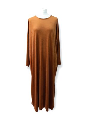PLUS SIZE Φόρεμα βελούδο| 2741-Brown