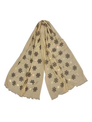 Φουλάρι με μεταλλικό τύπωμα snowball  | DSF 826 beige