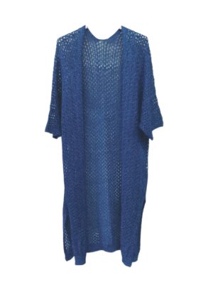 Πανωφόρι μακρύ με χρυσοκλωστές| 8089-blue