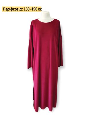 PLUS SIZE Φόρεμα βελούδο| 2741-Red