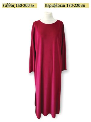 PLUS SIZE Φόρεμα βελούδο| 2741-Red