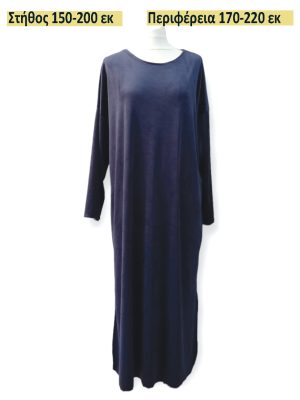 PLUS SIZE Φόρεμα βελούδο| 2741-Blue