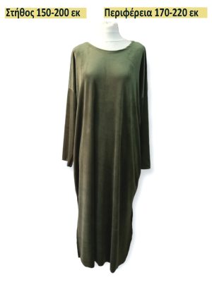 PLUS SIZE Φόρεμα βελούδο| 2741-ladi