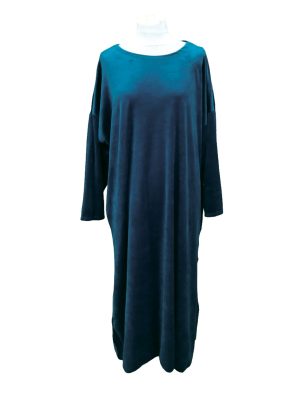 PLUS SIZE Φόρεμα βελούδο| 2741-Petrol