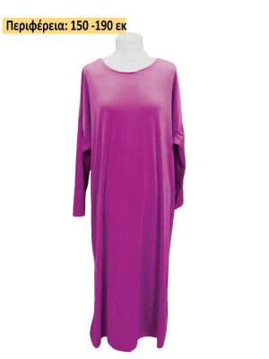 PLUS SIZE Φόρεμα βελούδο| 2741-Pink