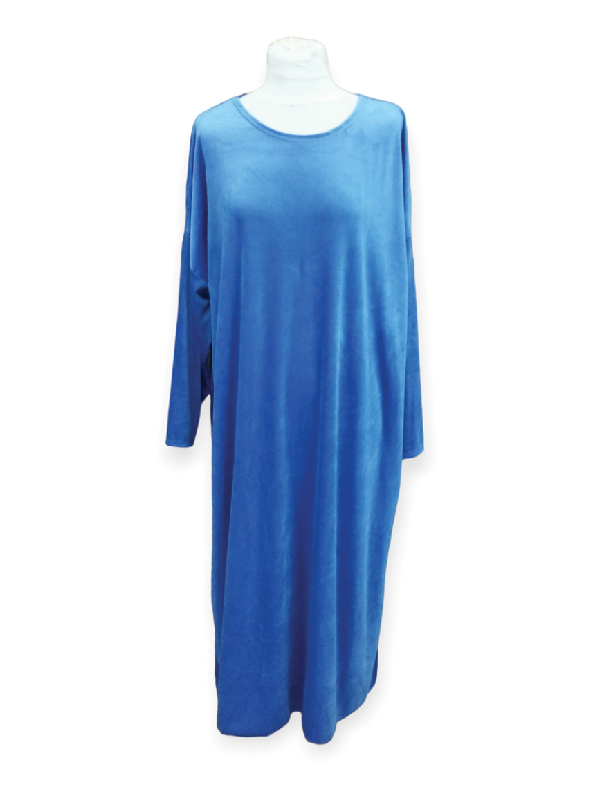 PLUS SIZE Φόρεμα βελούδο| 2741-Baby blue - Fashion Offers