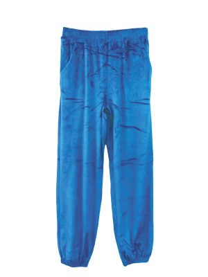 velour pants light blue