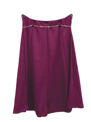 Φούστα με χρυσαφί ζώνη | MST2079 bordo