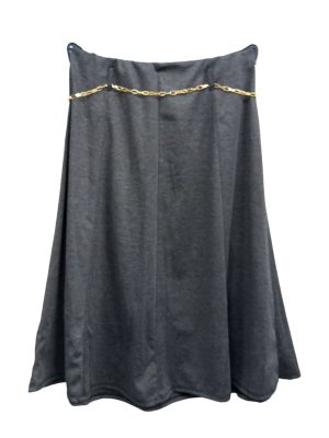 Φούστα με χρυσαφί ζώνη | MST2079 γκρι