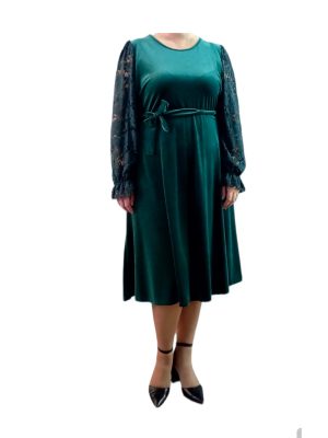 Φόρεμα midi Βελούδινο | MSΤ3127green