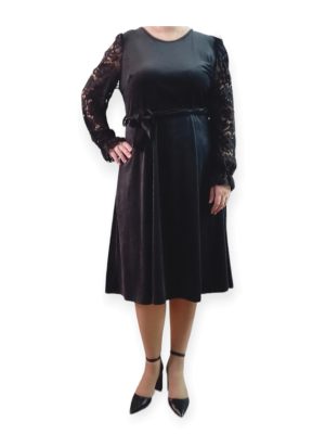 Φόρεμα midi Βελούδινο | MSΤ3127black