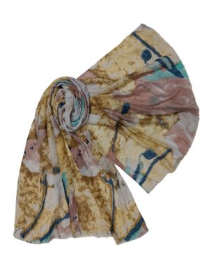 Φουλάρι με ασημοκλωστές  | DSF611 brown