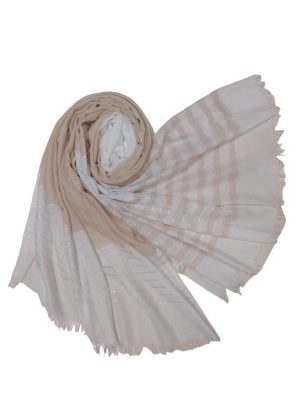 Φουλάρι με ασημοκλωστές  | DSF621 beige-2
