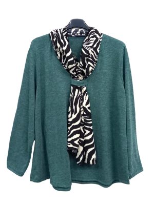 Plus Size Μπλούζα με Φουλάρι | MST2129 ladi