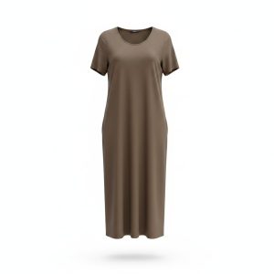 Plus Size Μακρύ φόρεμα | MST26030-καφε