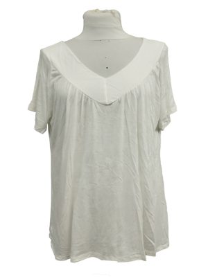 Plus Size τοπ με V  λαιμόκοψη | MST9750-WHITE