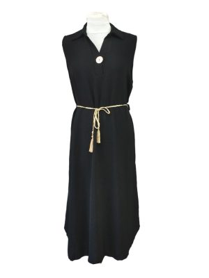 Μακρύ Φόρεμα Αμάνικο | ΕLD105-black