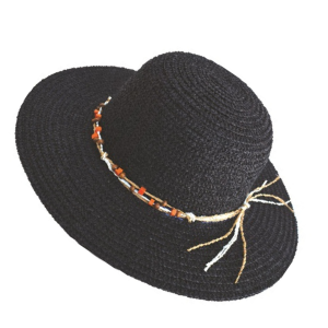 Γυναικείο καπέλο ψάθινο μαύρο| BGΜ1582