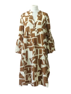 Plus size κοντό φόρεμα με σχέδια| AN444