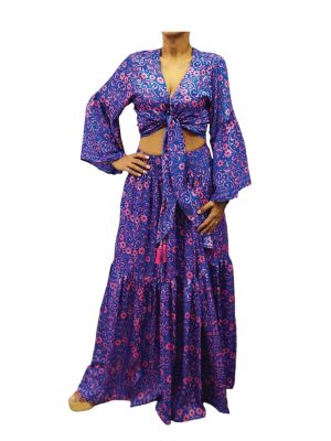 SET μεταξωτό με φούστα | HT1802-SET4007