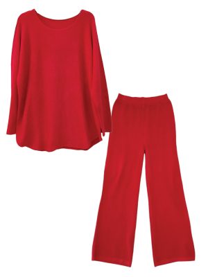 Πλεκτό one size Σετ| EL8015-Bordo