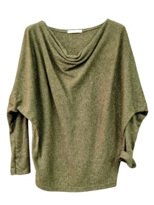 Top με lurex | EL 24648 Λαδί