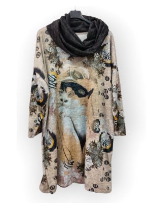 Plus Size Μπλουζοφόρεμα Graffiti με λαιμουδιέρα | MST1088-22