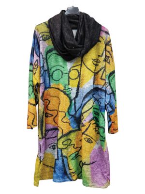 Plus Size Μπλουζοφόρεμα Graffiti με λαιμουδιέρα | MST1088-25