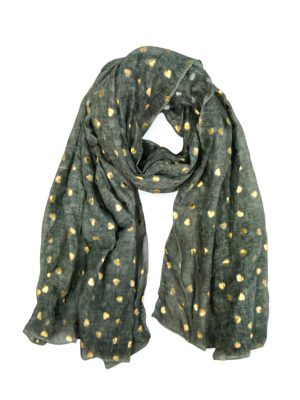 Φουλάρι με μεταλλικό τύπωμα | DSF447-chaki