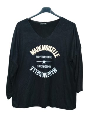 Plus Size λεπτό μάλλινοTop | EL1621 black