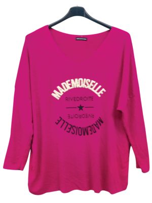 Plus Size λεπτό μάλλινοTop | EL1621 Φούξια