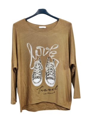 Plus Size απαλό Top | EL24020 beige