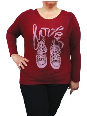 Plus Size απαλό Top | EL24020 bordo