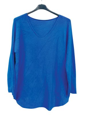 Plus Size λεπτό και απαλό Top | EL6315-blue