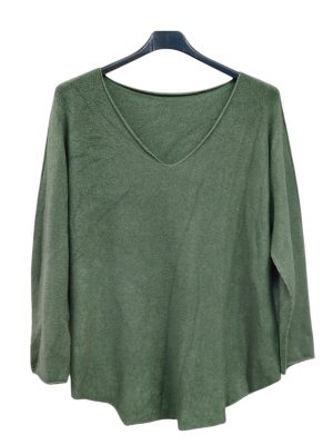 Plus Size λεπτό και απαλό Top | EL6315-chaki