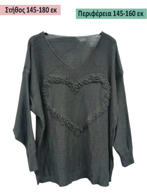 Plus Size πλεκτή μπλούζα | EL24124 black