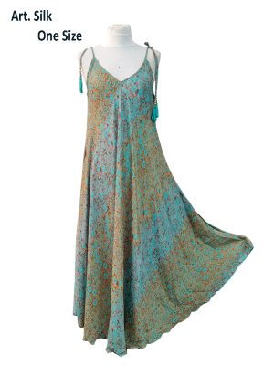 Maxi φόρεμα μεταξωτό | MD1090 σιέλ