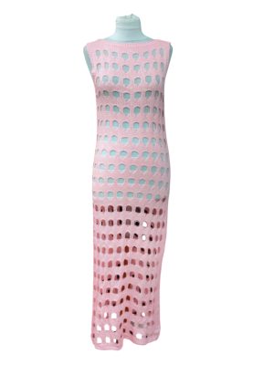 Φόρεμα μακρύ πλεκτό  | Mst3186 pink