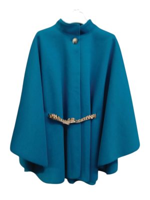 Γυναικεία κάπα με ζώνη | Ev717 μπλε