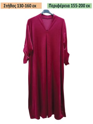 PLUS SIZE Φόρεμα βελούδινο | Ev2182 Bordo