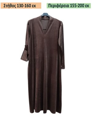 PLUS SIZE Φόρεμα βελούδινο | Ev2182 σοκολά